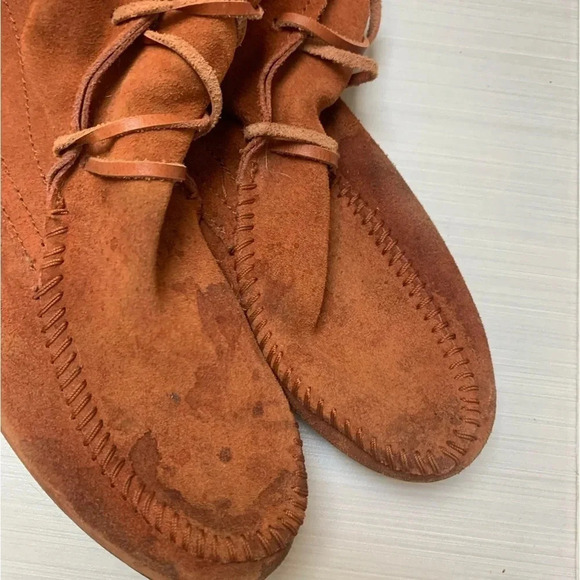 Minnetonka Front Lace Tall Knee High Boots 7.5 - Picture 9 of 14